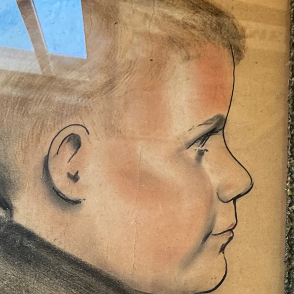 Vintage Framed Portrait with Black and Tan Tones - Picture 3 of 10